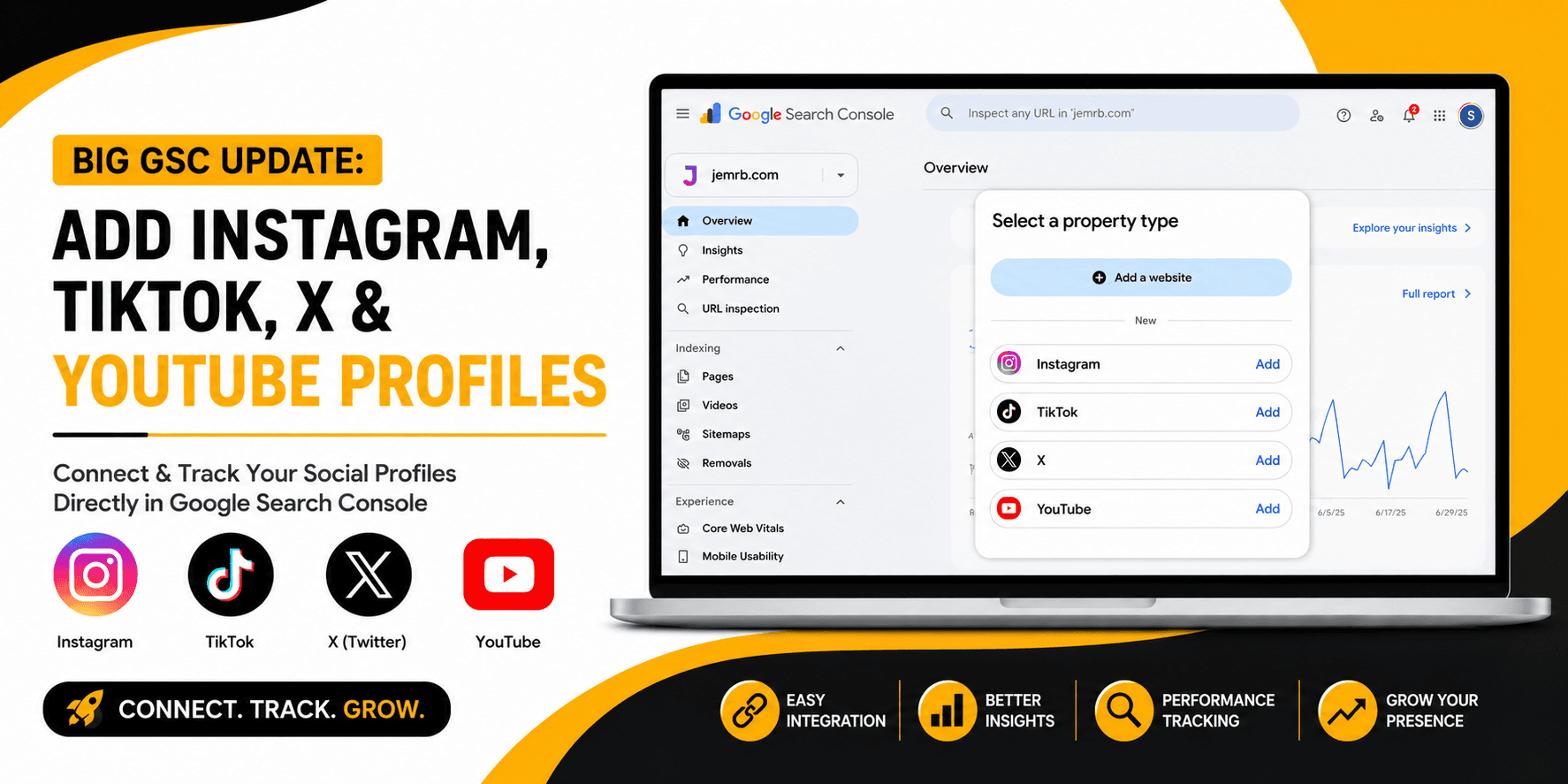 Big GSC Update Add Instagram, TikTok, X & YouTube Profiles